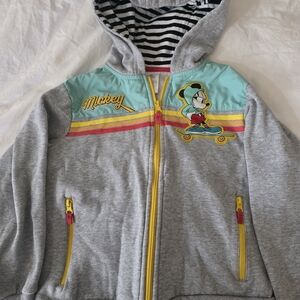 Disney Mickey Mouse Gray and Aqua Hoodie